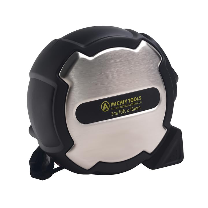 10FT Tape Measure, Small Retractable Measuring Tape, Mini Tape Measure with Metric/Inch, Dual Sided, Magnetic Hooks, Rubber + Stainless Steel Case, for Home, Construction & DIY (10ft)