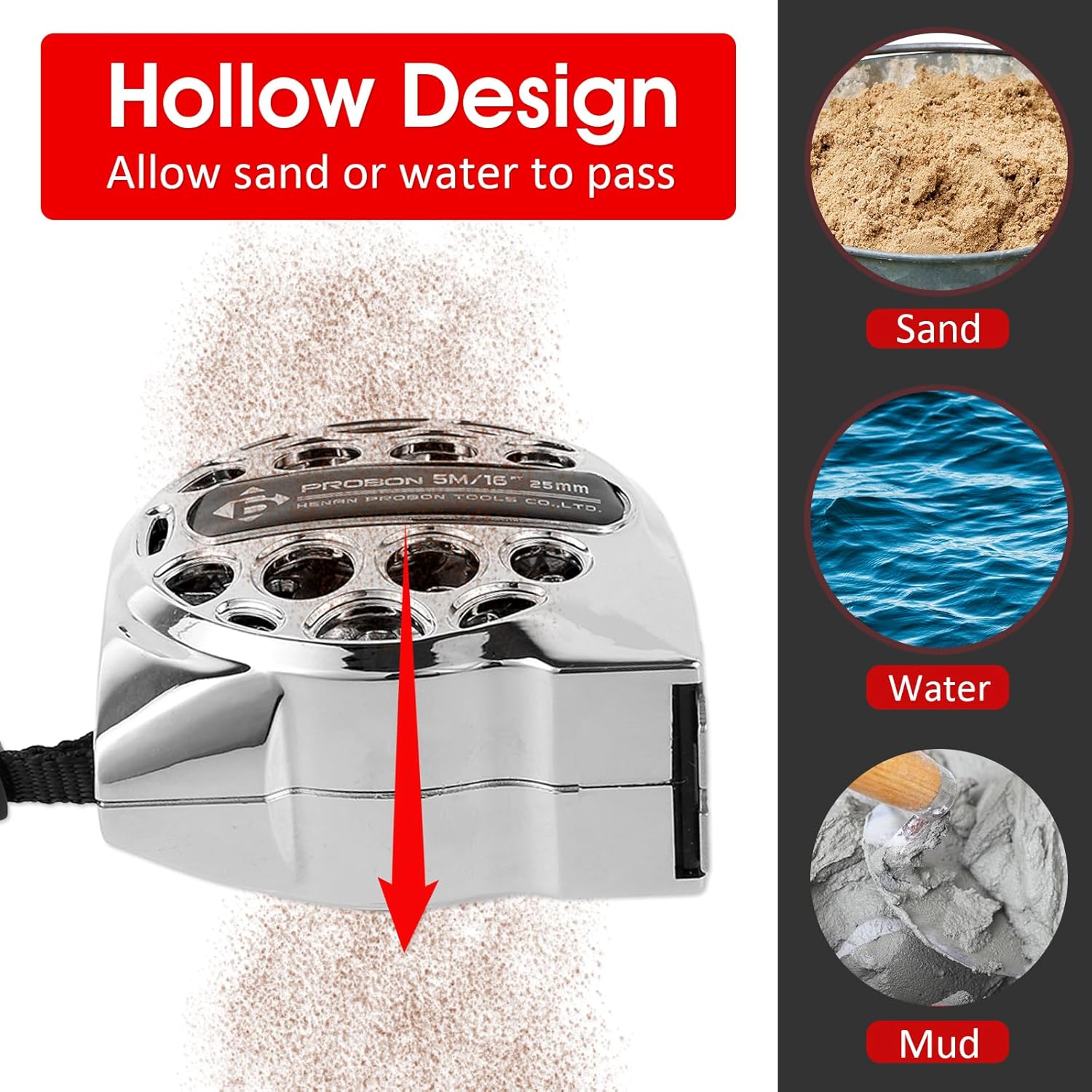 2 PCS Retractable Tape, 5M/16Ft Stainless Steel Measuring Tape, Self-Lock Double-Sided Scale Retractable Metric Ruler, Non-Fall Wear-Resistant Hollow Design Tape Measure for Household Industrial