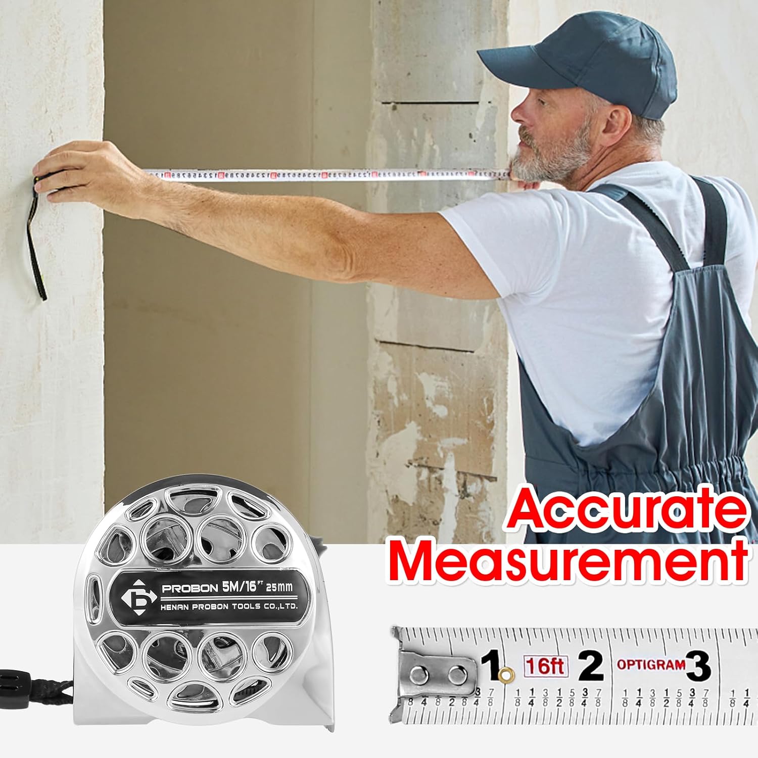 2 PCS Retractable Tape, 5M/16Ft Stainless Steel Measuring Tape, Self-Lock Double-Sided Scale Retractable Metric Ruler, Non-Fall Wear-Resistant Hollow Design Tape Measure for Household Industrial