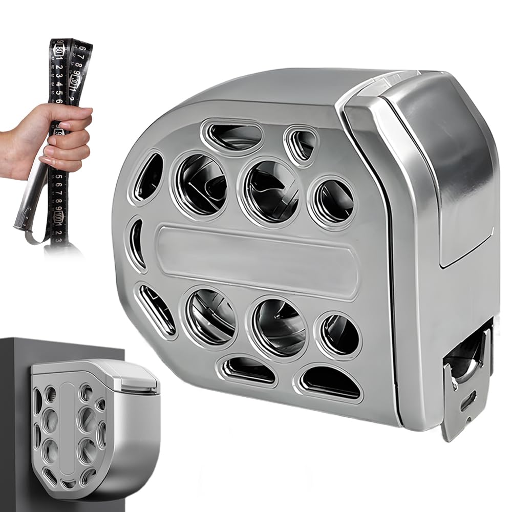 New 16/25FT Stainless Steel Measuring Tape, Upgrade Waterproof Retractable Tape Hollow Retractable Tapes Measure, Strong Magnetism on The Bottom Portable Tapes Measure (Sliver, 25 FT)