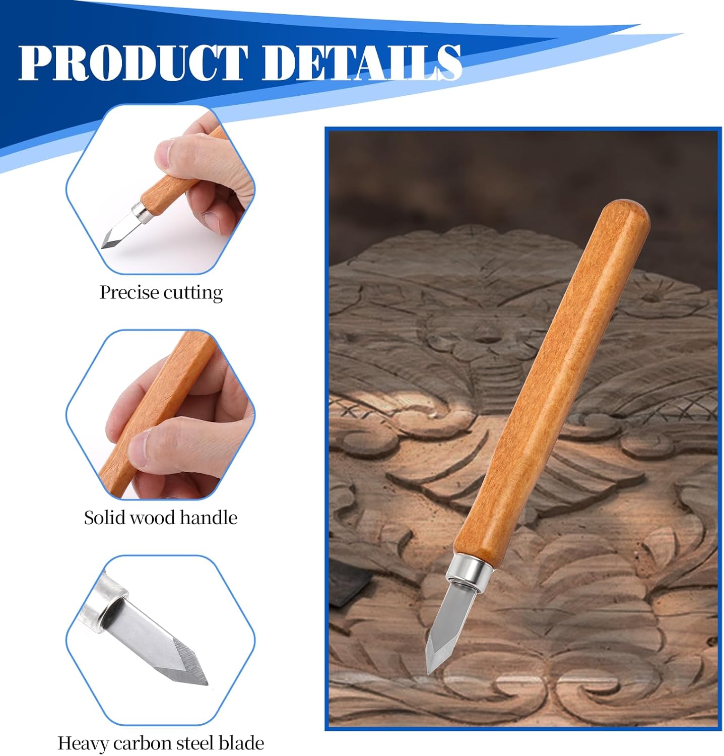 2 Pack Marking Knife Woodworking Marking Knife with High Carbon Steel Blade, Woodworking Scribing Knifes Thin Blade Dual Double Bevel Striking Cutter Premium Tool Quality Wood Scribe Tool