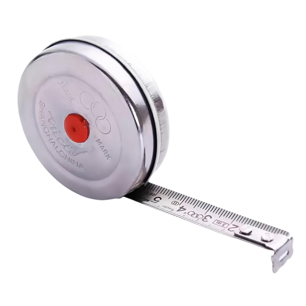 2m Mini Stainless Steel Retractable Tape Measure - Retractable Measuring Tape for Office and Woodworking, Heavy Duty 25ft Metric Tape, Compact Steel Measuring Tool