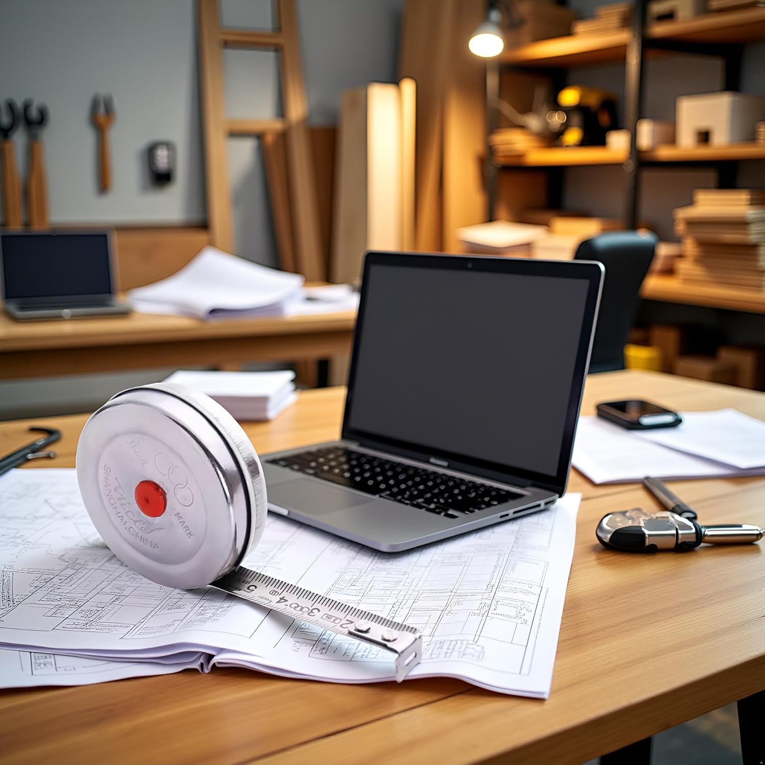 2m Mini Stainless Steel Retractable Tape Measure - Retractable Measuring Tape for Office and Woodworking, Heavy Duty 25ft Metric Tape, Compact Steel Measuring Tool