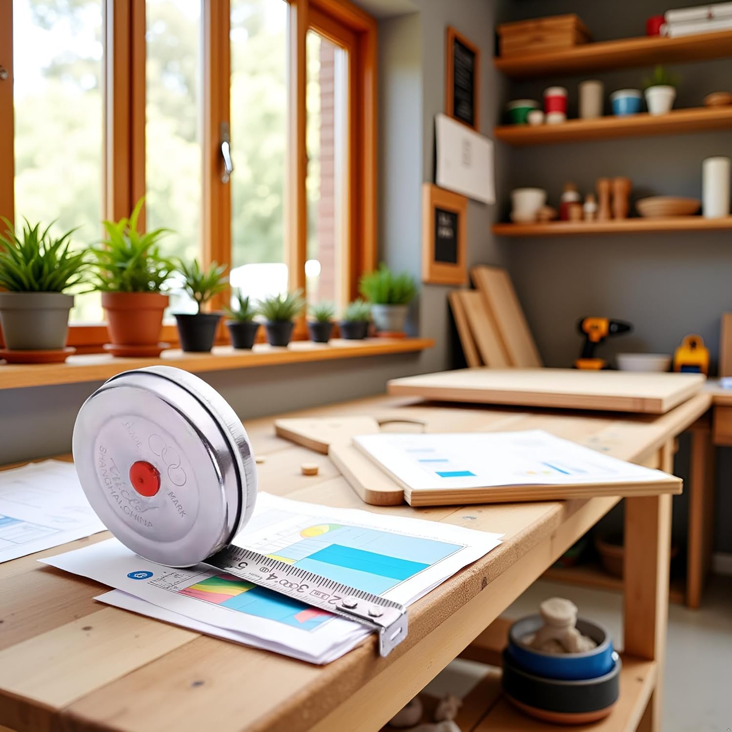 2m Mini Stainless Steel Retractable Tape Measure - Retractable Measuring Tape for Office and Woodworking, Heavy Duty 25ft Metric Tape, Compact Steel Measuring Tool