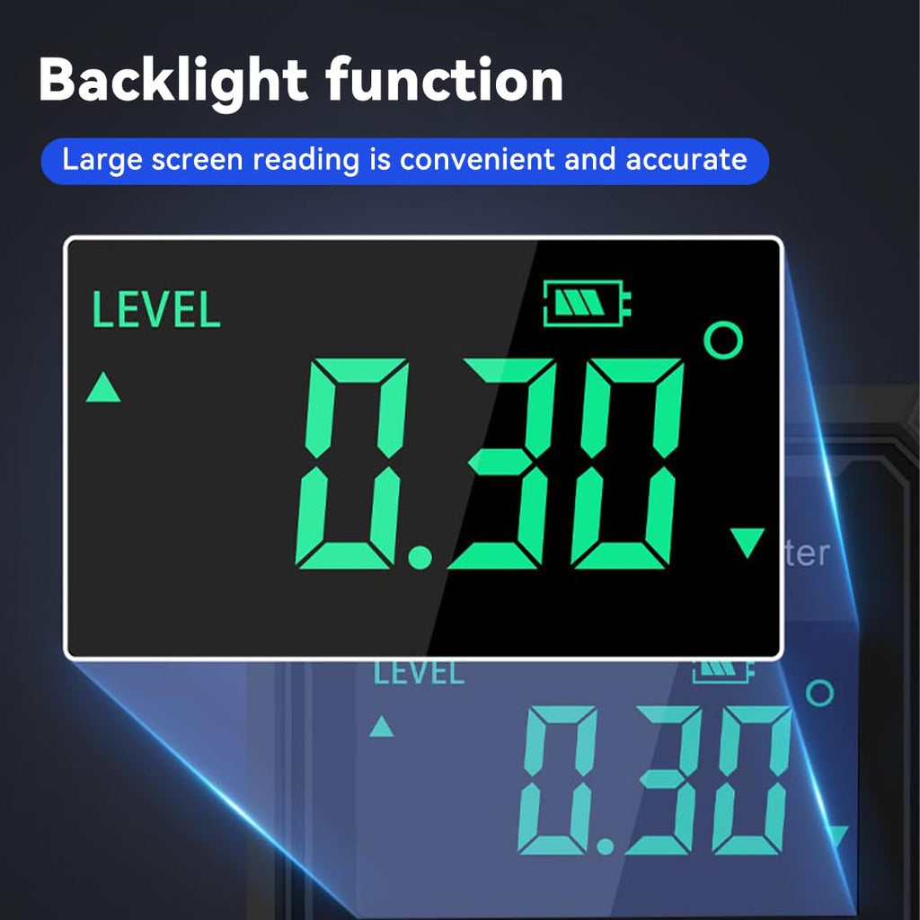 4-Side Magnetic Digital Angle Gauge, Cube Inclinometer with Backlight, Rechargeable Digital Angle Finder with LCD Display, Table Saw Miter Protractor, Woodworking Measuring Tool