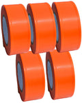 5 Rolls Flagging Marking Tape Orange,Non-Adhesive Survey Tape,Hi-Vis Plastic Ribbon Outdoor,Fade-Resistant for Surveyors Tree Hunting Trail Boundaries & Hazardous Areas Workplace (1" x 100′/Roll)