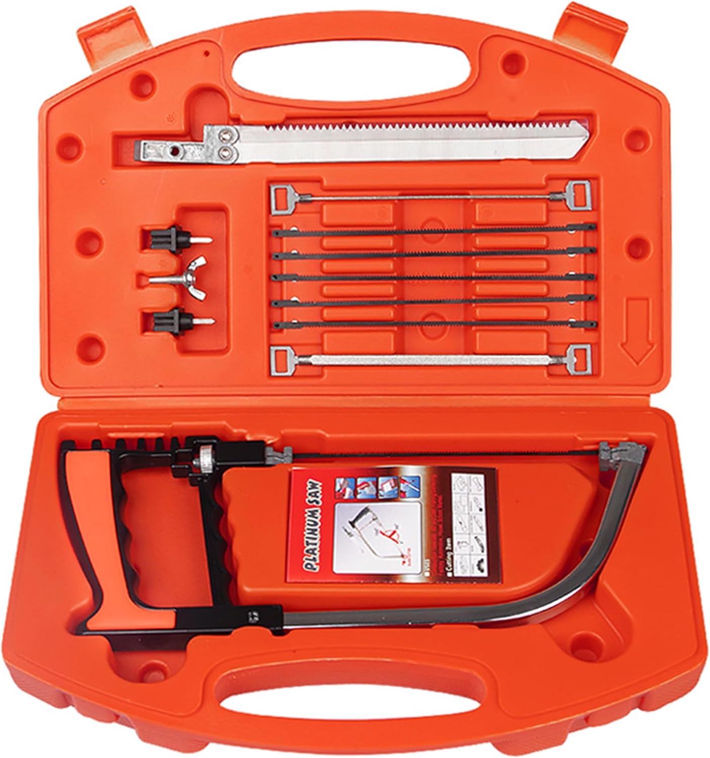 12pcs Multifunctional Coping Saw Set, 10” Hack Saws, Portable Handsaw, Steel/Diamond Saw Blades for Small DIY Woodworking Crafts Metal Ceramic Tile Plastic PVC Cutting Grinding